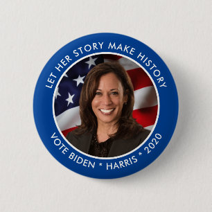 Kamala Harris 2020 Historic Collectible Photo Ronde Button 5,7 Cm