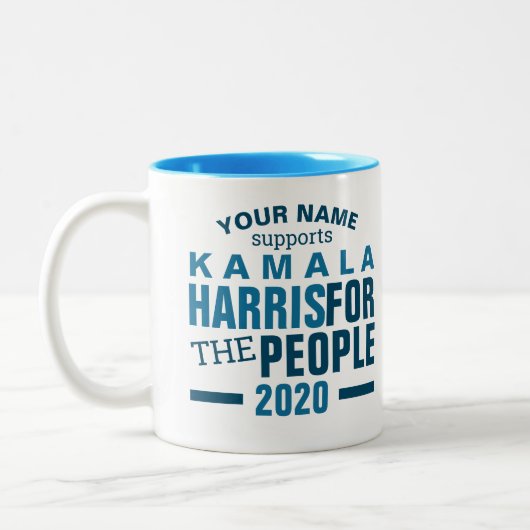 Kamala Harris 2020 Stemmen voor de campagne Tweekleurige Koffiemok (Links)