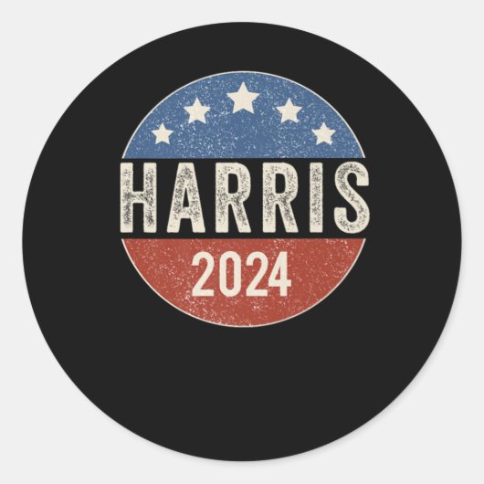Kamala Harris 2024 1 Ronde Sticker (Voorkant)
