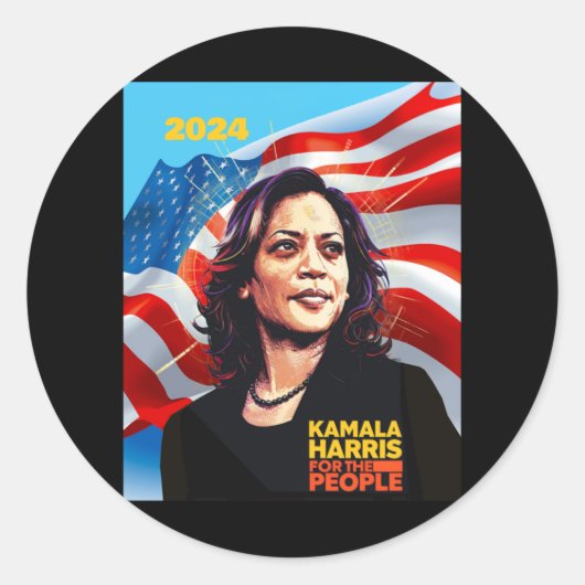Kamala Harris 2024 2 Ronde Sticker (Voorkant)