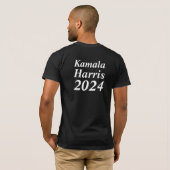 Kamala Harris 2024 Aangepaste naam en Jaar zwart T-shirt (Achterkant volledig)