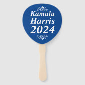 Kamala Harris 2024 Aangepaste Ornamenten Blauw Handwaaier (Voorkant)