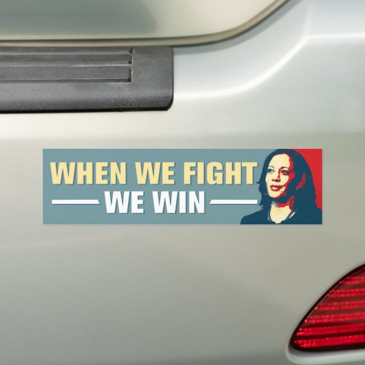 Kamala Harris 2024 als we vechten we winnen Bumpersticker (Op auto)