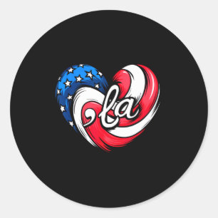 Kamala Harris 2024 American Flag Heart Comma La Pa Ronde Sticker
