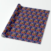Kamala Harris 2024 Christmas Blue Cadeaupapier (Uitgerold)