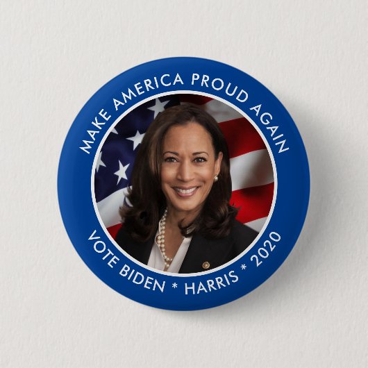 Kamala Harris 2024 Collectible Keepsake Foto Ronde Button 5,7 Cm (Voorkant)
