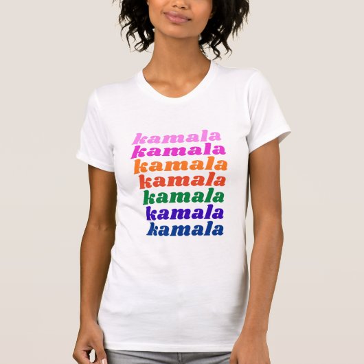 Kamala Harris 2024 Heldere Kleurrijke Typografie T-shirt (Voorkant)