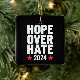 Kamala Harris 2024 Hoop op haat presidentiële Keramisch Ornament