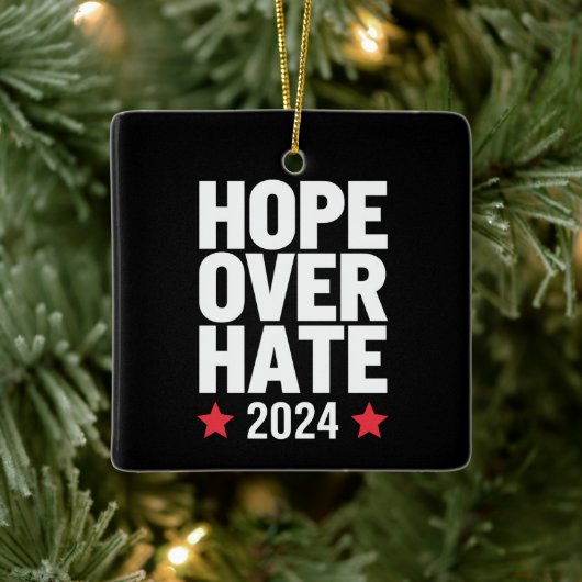 Kamala Harris 2024 Hoop op haat presidentiële Keramisch Ornament (Boom)