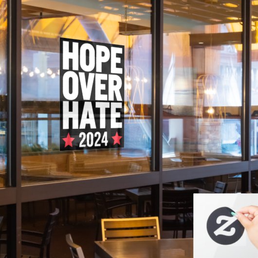 Kamala Harris 2024 Hoop op haat presidentiële Raamsticker (Restaurant Raam)
