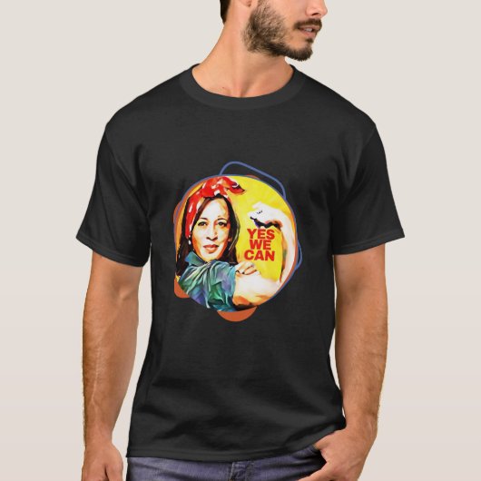 Kamala Harris 2024 Ja We Kunnen Patriottische Amer T-shirt (Voorkant)