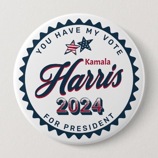 Kamala Harris 2024 | Je hebt mijn stem groot Ronde Button 4,0 Cm (Voorkant)
