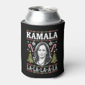 Kamala Harris 2024 Kerst Comma La Xmas Blikjeskoeler (Blikje Voorkant)