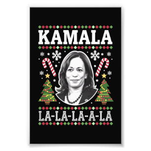 Kamala Harris 2024 Kerst Comma La Xmas Foto Afdruk