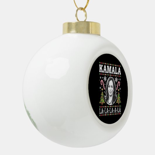 Kamala Harris 2024 Kerst Comma La Xmas Keramische Bal Ornament (Links)