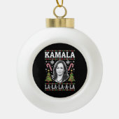 Kamala Harris 2024 Kerst Comma La Xmas Keramische Bal Ornament (Voorkant)