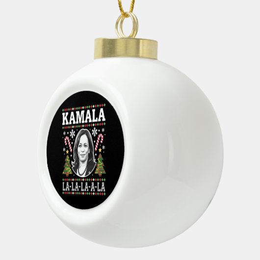 Kamala Harris 2024 Kerst Comma La Xmas Keramische Bal Ornament (Rechts)