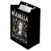 Kamala Harris 2024 Kerst Comma La Xmas Medium Cadeauzakje (Voorkant Gekanteld)