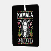 Kamala Harris 2024 Kerst Comma La Xmas Metalen Ornament (Voorkant links)