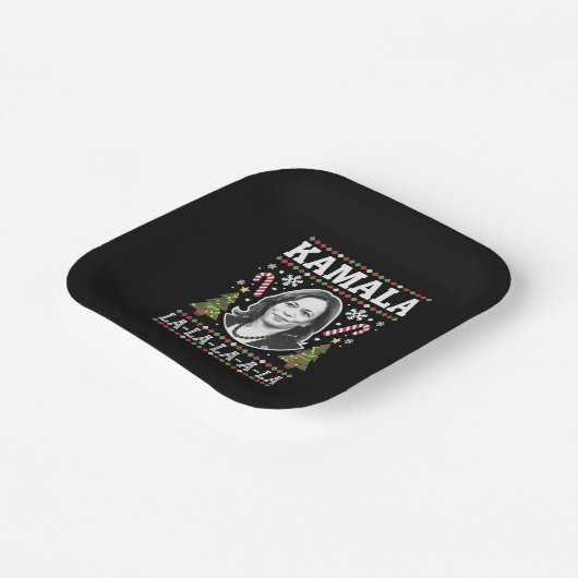 Kamala Harris 2024 Kerst Comma La Xmas Papieren Bordje (Gebogen)