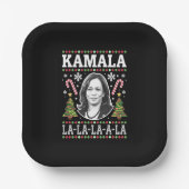 Kamala Harris 2024 Kerst Comma La Xmas Papieren Bordje (Voorkant)