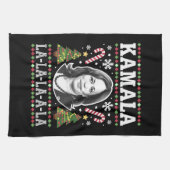 Kamala Harris 2024 Kerst Comma La Xmas Theedoek (Horizontaal)