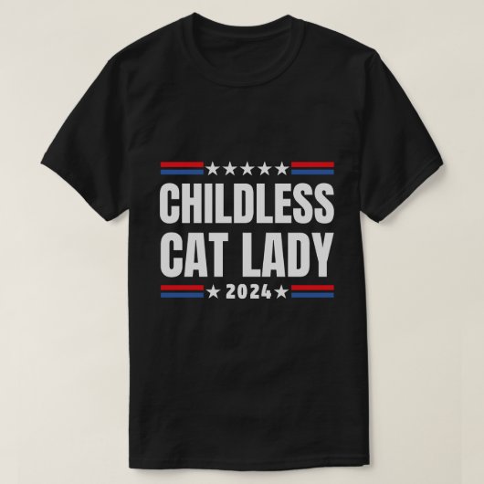 Kamala Harris 2024, Kinderloze kattenvrouw T-shirt (Design voorkant)