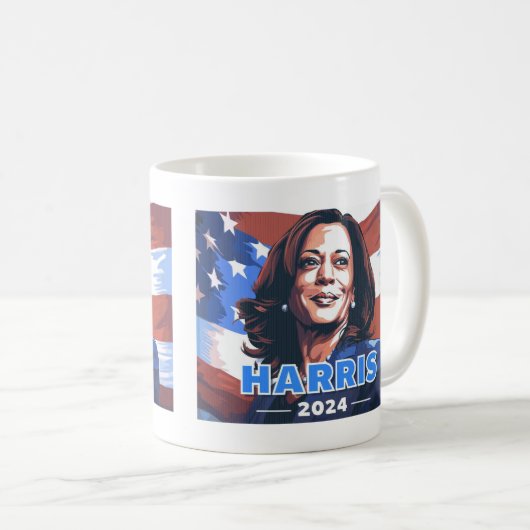 Kamala Harris 2024 Koffie Mok (Voorkant rechts)