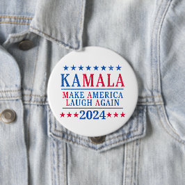 Kamala Harris 2024 laat Amerika opnieuw lachen Ronde Button 4,0 Cm