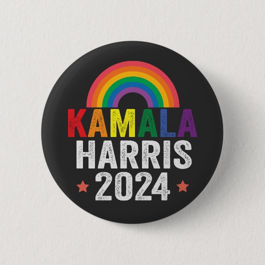 Kamala Harris 2024 Lgbtq Verkiezing President  Ronde Button 5,7 Cm (Voorkant)