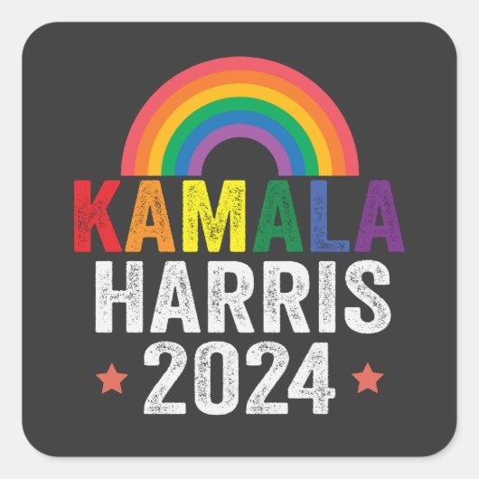 Kamala Harris 2024 Lgbtq-Verkiezing President  Vierkante Sticker (Voorkant)
