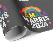 Kamala Harris 2024 LHBTQ Verkiezing President Cadeaupapier (Rol Hoek)