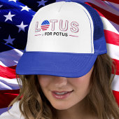 Kamala Harris 2024 Lotus voor Potus Trucker Pet