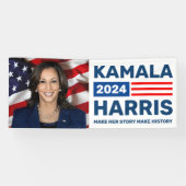 Kamala Harris 2024 Maak haar verhaal Geschiedenis Spandoek (Horizontaal)