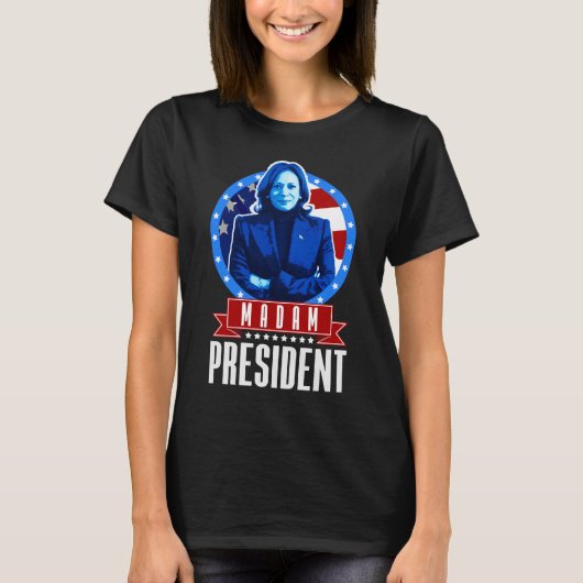 Kamala Harris 2024: Madam President T-shirt (Voorkant)