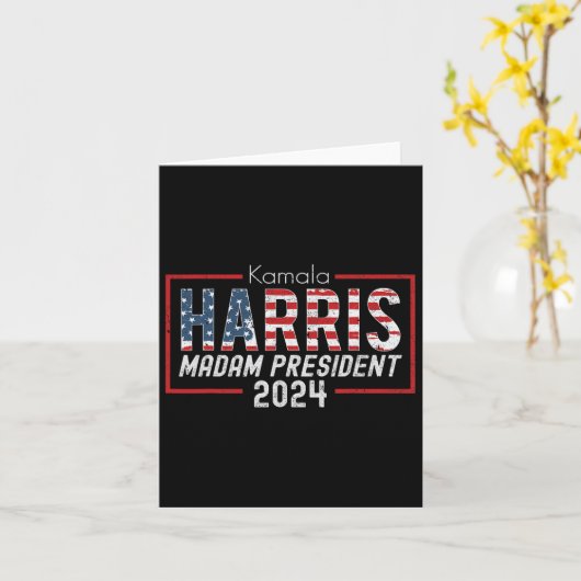 Kamala Harris 2024 Mevrouw President Verkiezing Ko Kaart (Gele Bloem)