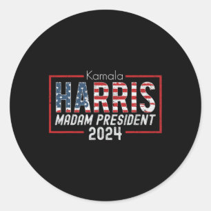 Kamala Harris 2024 Mevrouw President Verkiezingsko Ronde Sticker