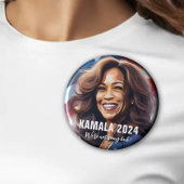 Kamala Harris 2024 niet terug grafische kunst Ronde Button 7,6 Cm