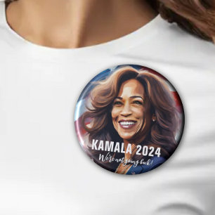 Kamala Harris 2024 niet terug grafische kunst Ronde Button 7,6 Cm
