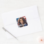 Kamala Harris 2024 niet terug grafische kunst Vierkante Sticker (Envelop)