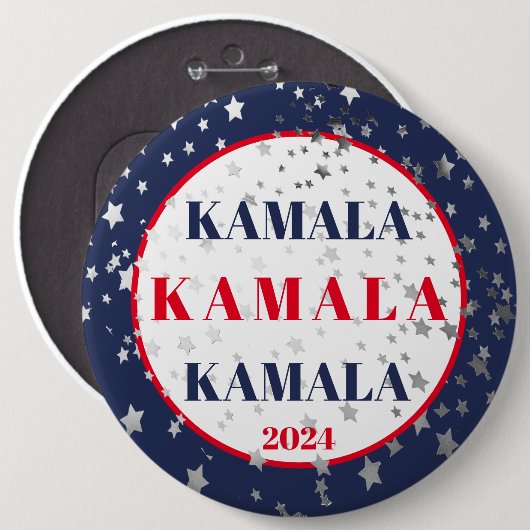 Kamala Harris 2024 Ondersteuning Rood Wit Blauw Ronde Button 6,0 Cm (Voorkant /achterkant)
