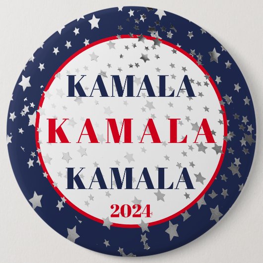 Kamala Harris 2024 Ondersteuning Rood Wit Blauw Ronde Button 6,0 Cm (Voorkant)
