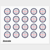 Kamala Harris 2024 Ondersteuning Rood Wit Blauw Ronde Sticker (Vel)