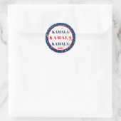 Kamala Harris 2024 Ondersteuning Rood Wit Blauw Ronde Sticker (Tas)