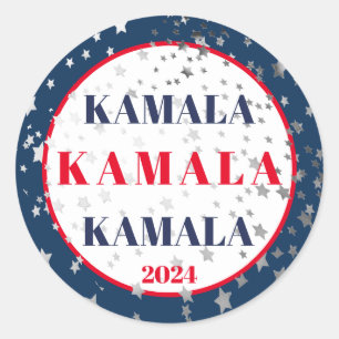 Kamala Harris 2024 Ondersteuning Rood Wit Blauw Ronde Sticker
