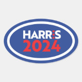 Kamala Harris 2024 Ovale Sticker (Voorkant)