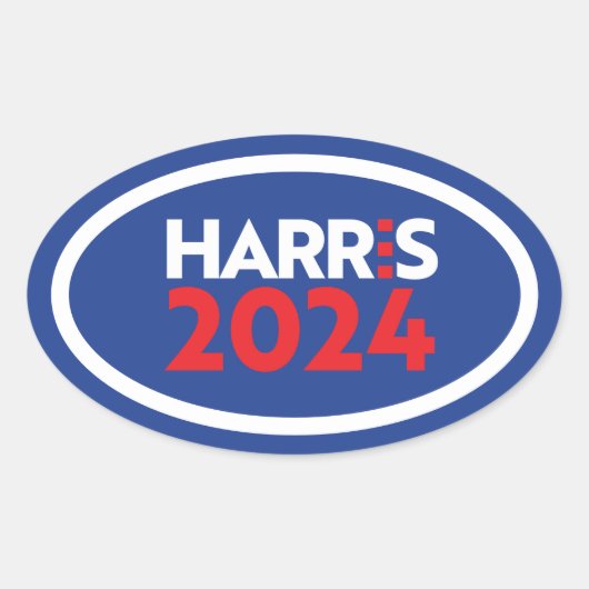 Kamala Harris 2024 Ovale Sticker (Voorkant)