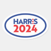 Kamala Harris 2024 Ovale Sticker (Voorkant)