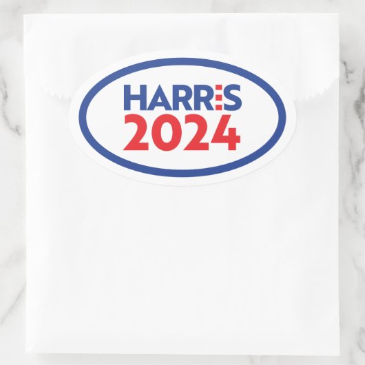 Kamala Harris 2024 Ovale Sticker (Tas)