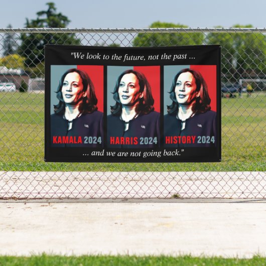 Kamala Harris 2024 Pop Art niet terug naar buiten Spandoek (Insitu)